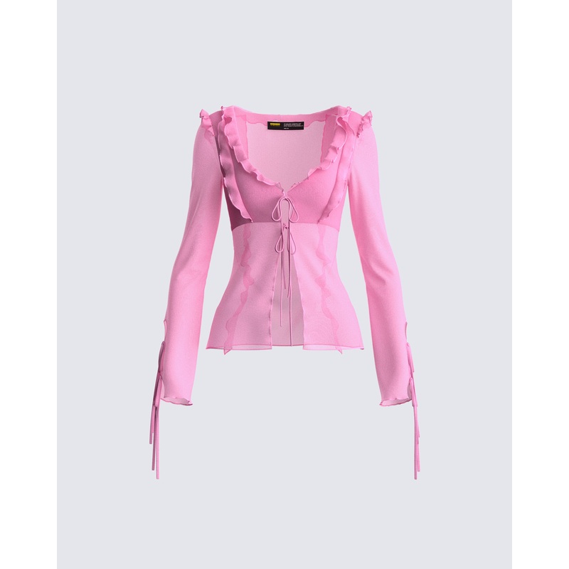 Vianka Pink Long Sleeve Top