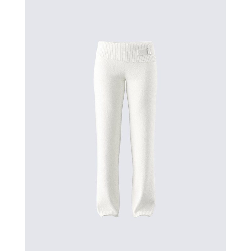 Alyssa White Knit Pant