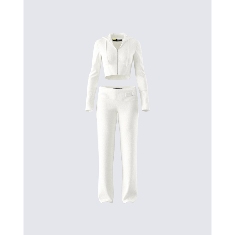 Alyssa White Knit Set