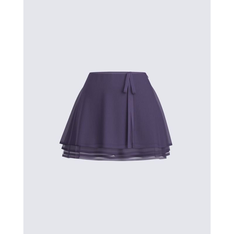 Arpana Charcoal Layered Mini Skirt