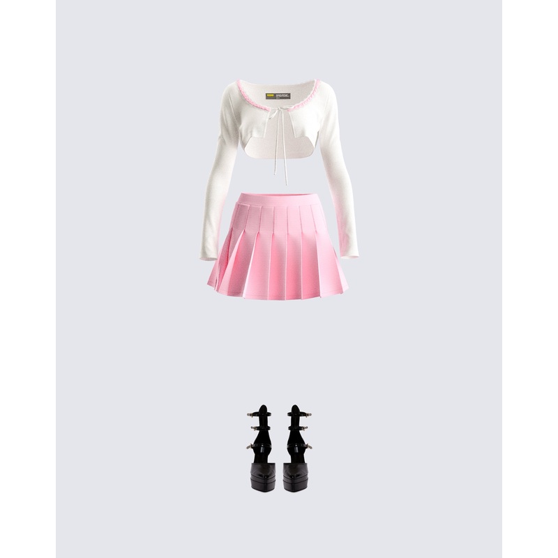 Bella Pink Pleated Set