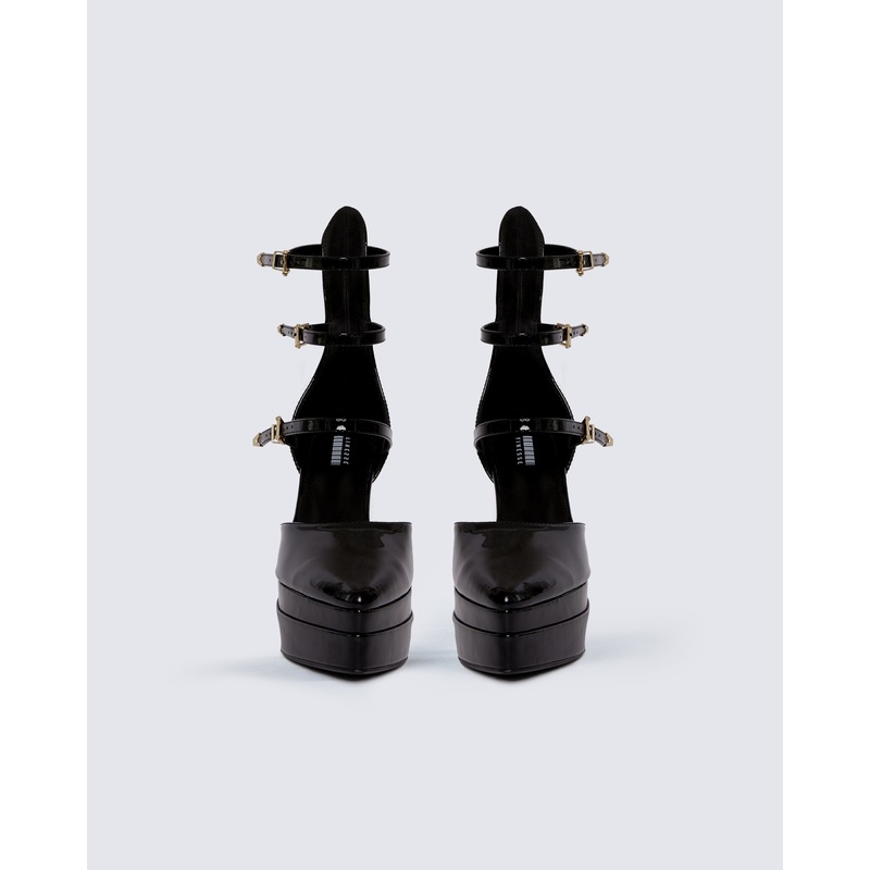 Bernadine Black Platform Heels