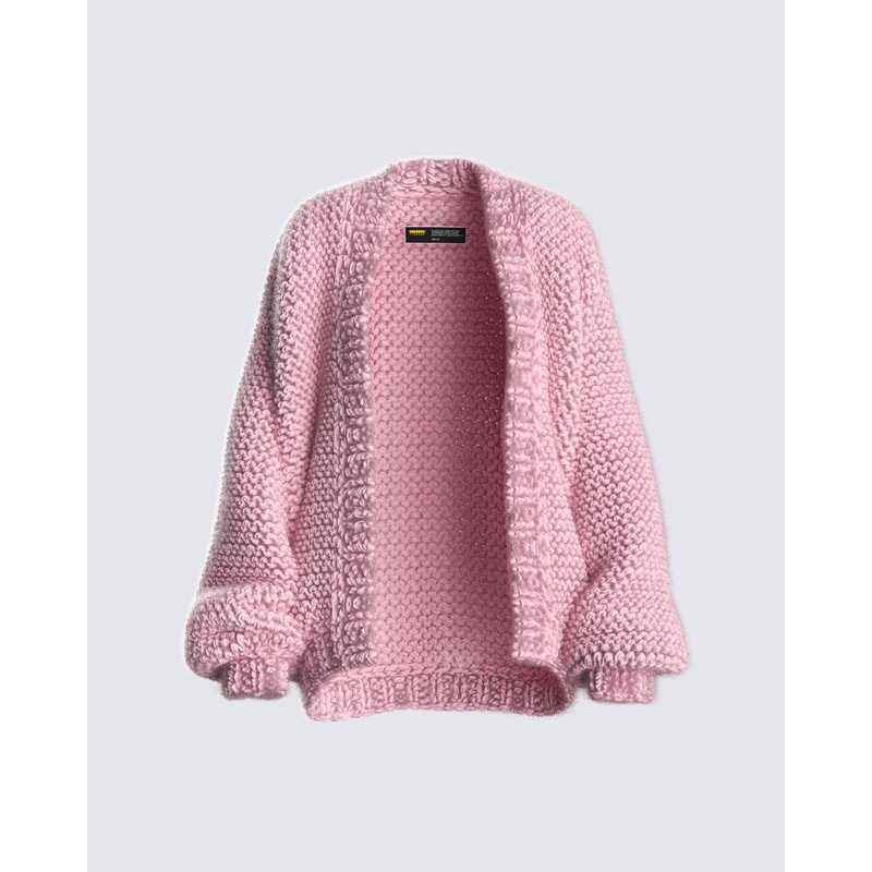 Blaise Pink Chunky Hand Knit Cardigan