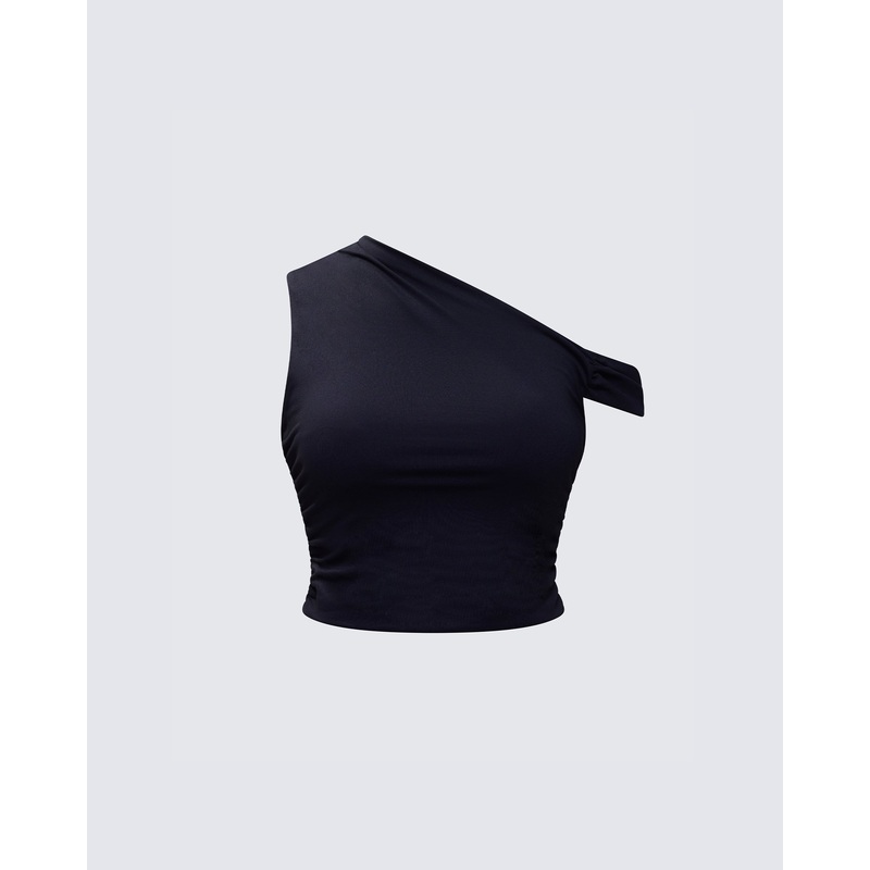 Eirene Black Asymmetrical Top