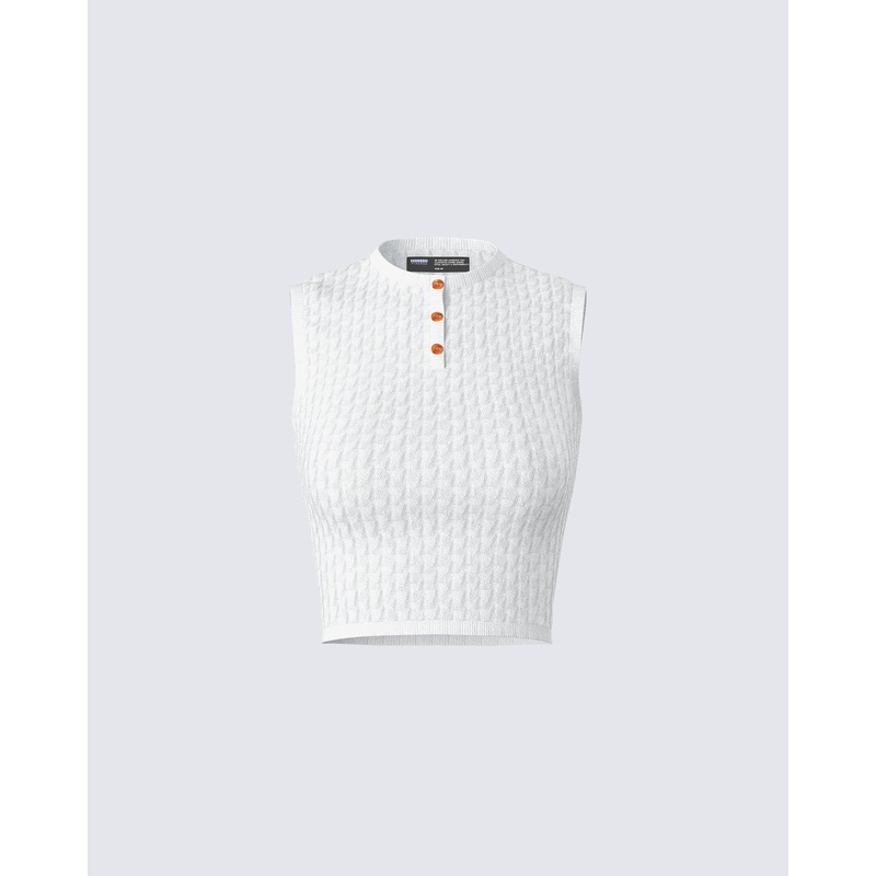 Heidi Ivory Sweater Pattern Top