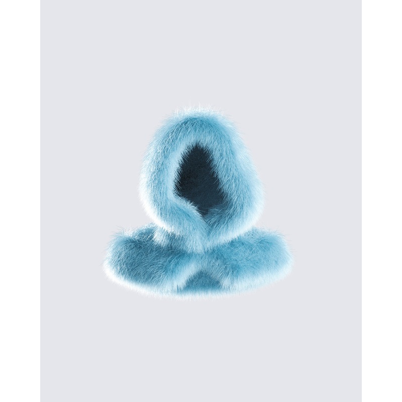 Jayden Aqua Fur Hood