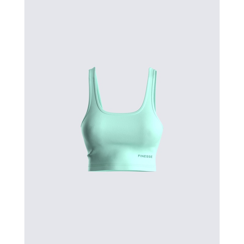 Julian Mint Cropped Tank Top