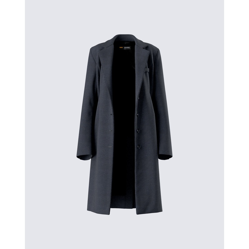 Mackenzie Black Longline Coat