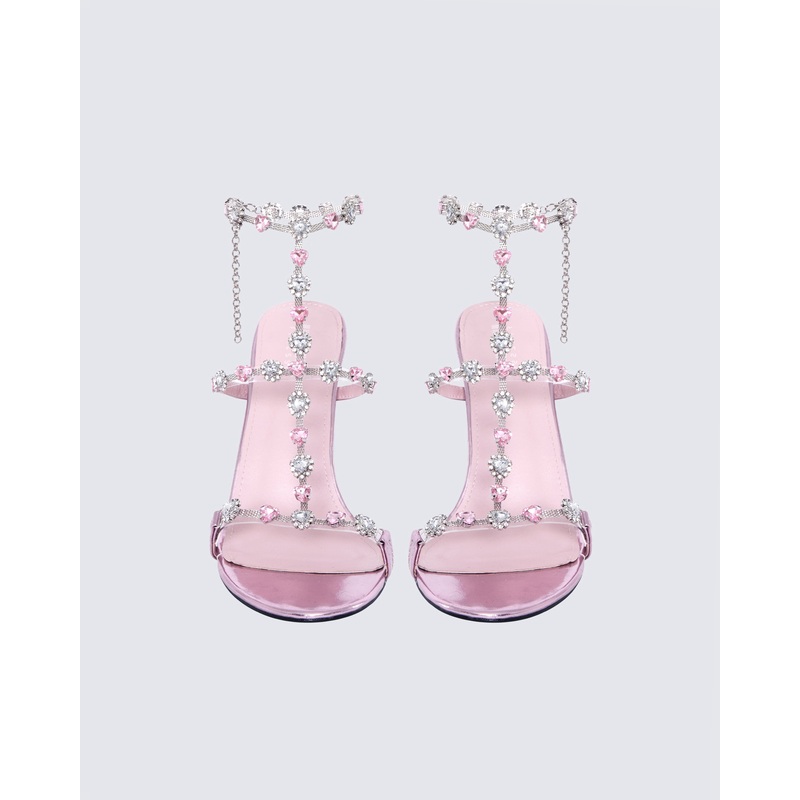 Nikki Pink Jewel Stiletto Heel