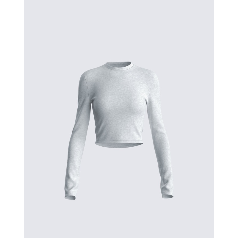 Noam Heather Grey Long Sleeve Top