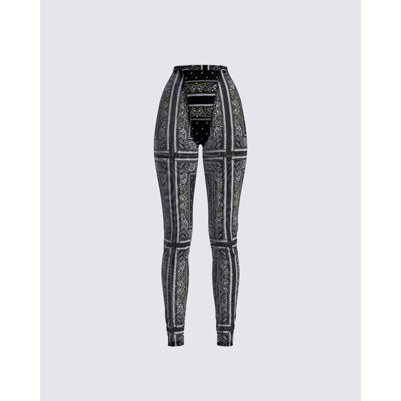 Rikku Black Bandana Mesh Leggings