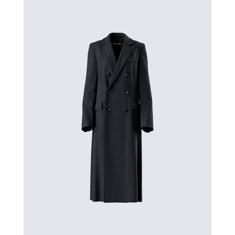 Romilly Black Double Breasted Coat