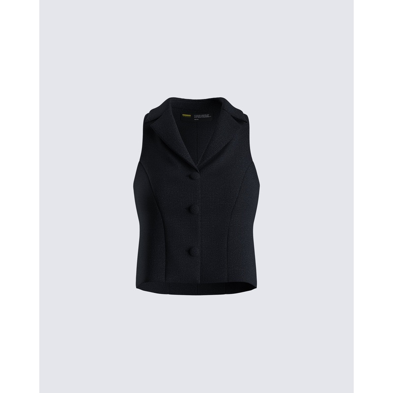 Supriya Black Cropped Vest