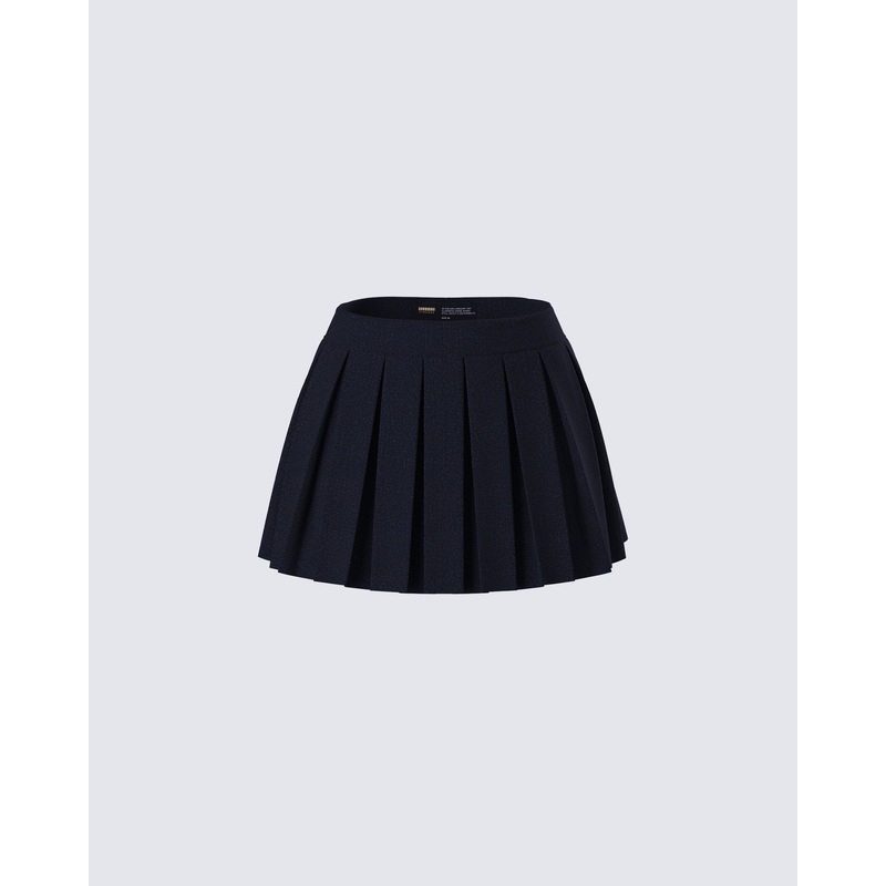 Supriya Black Pleated Mini Skirt