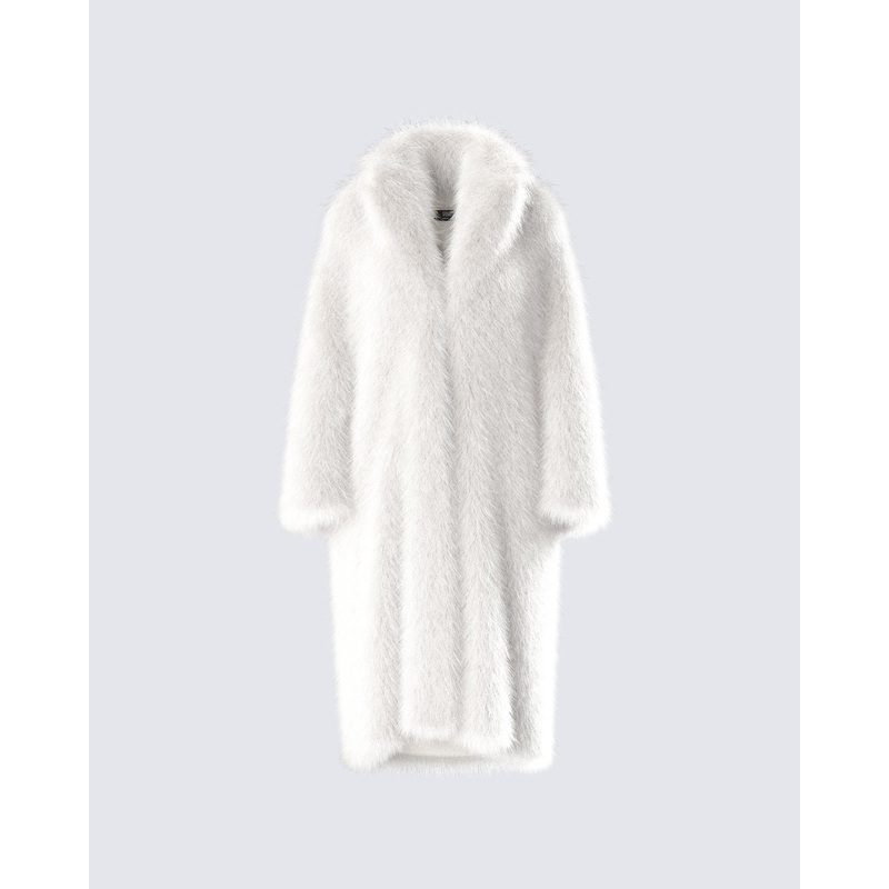 Trista Ivory Faux Fur Coat