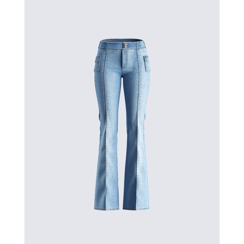 Zori Blue Flare Leg Denim Pant