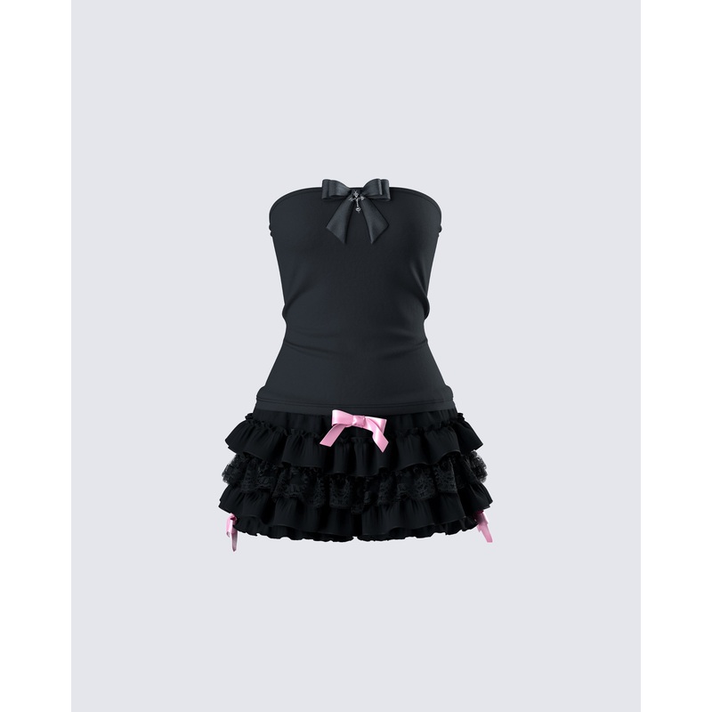 Aloa Noir Ruffle Set