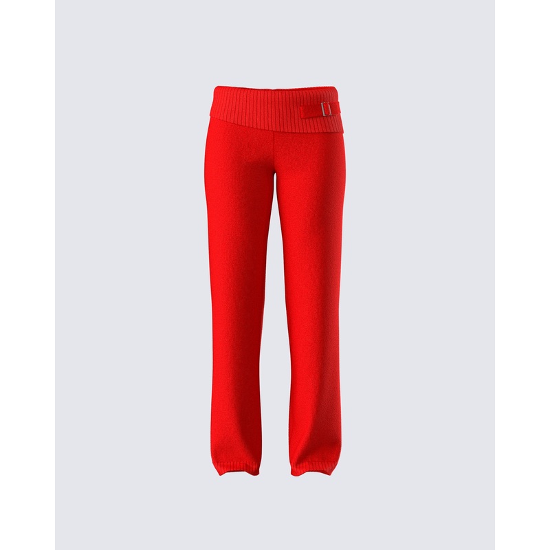 Alyssa Red Knit Pant