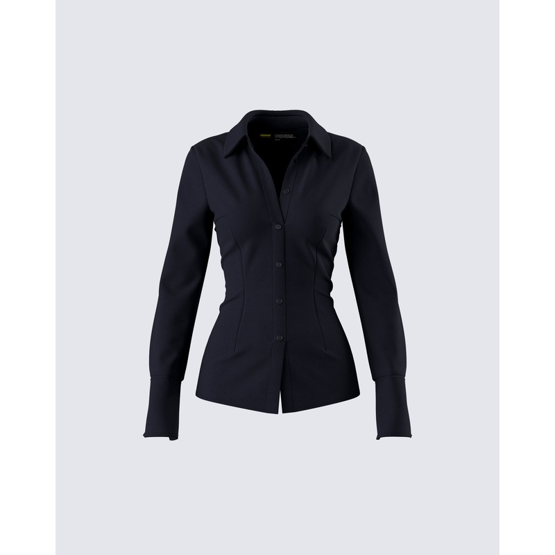 Avyanna Black Fitted Shirt