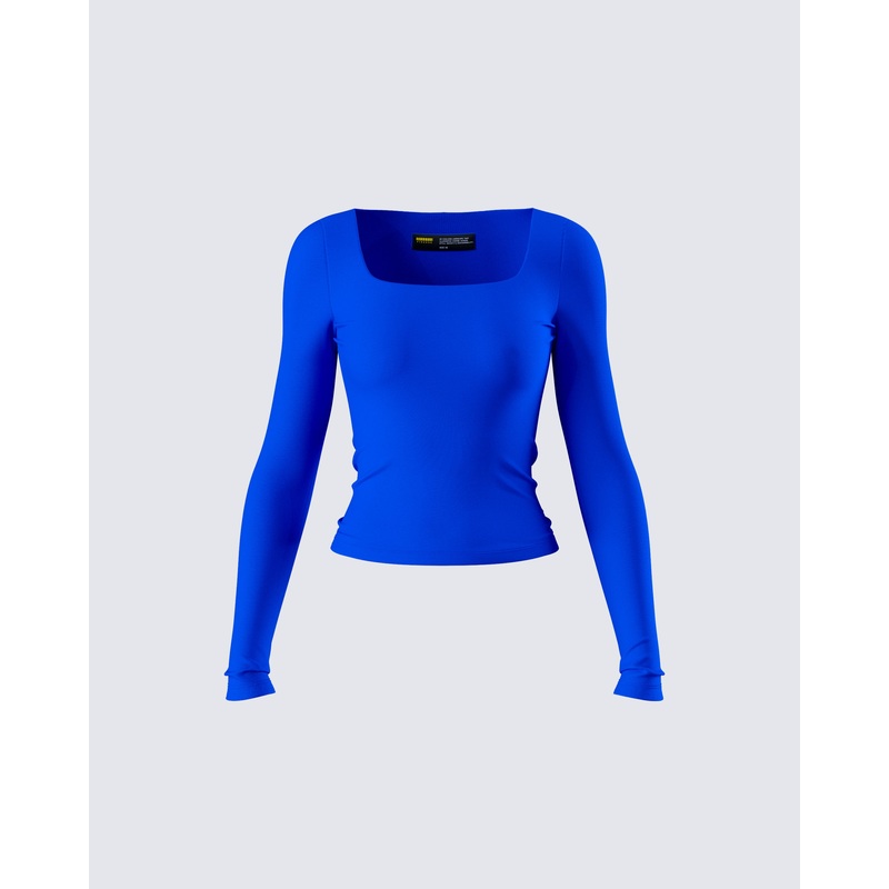Brynee Blue Long Sleeve Top