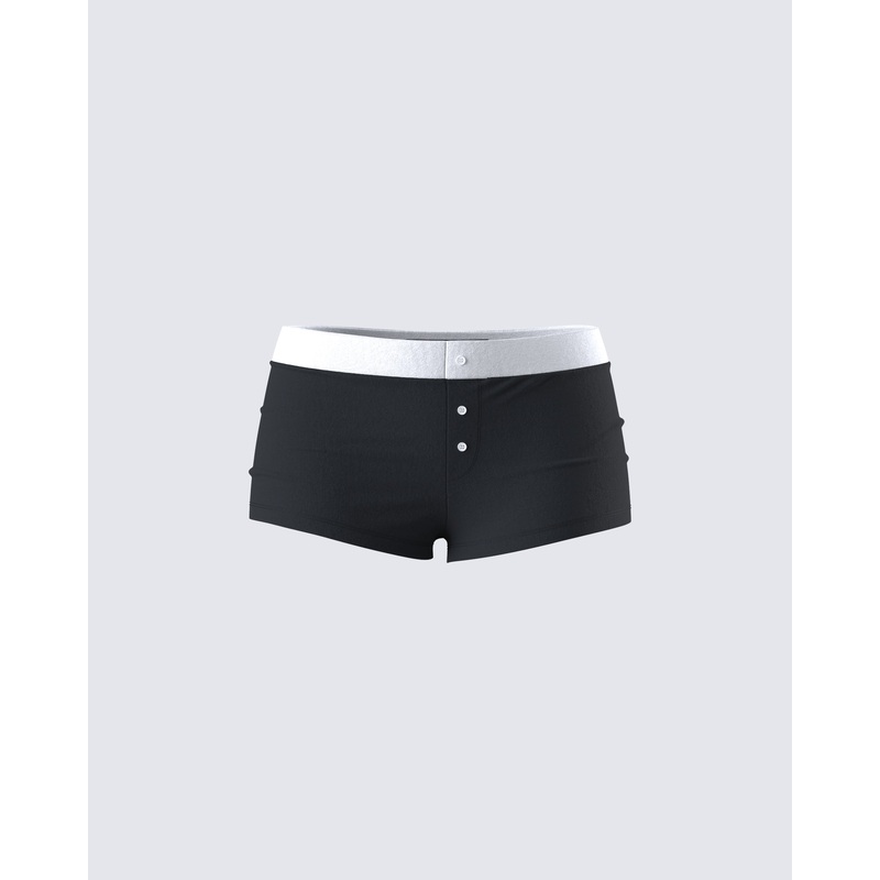 Darya Black Jersey Boxer Short