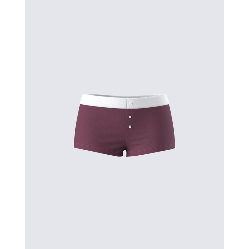 Darya Burgundy Jersey Boxer Short