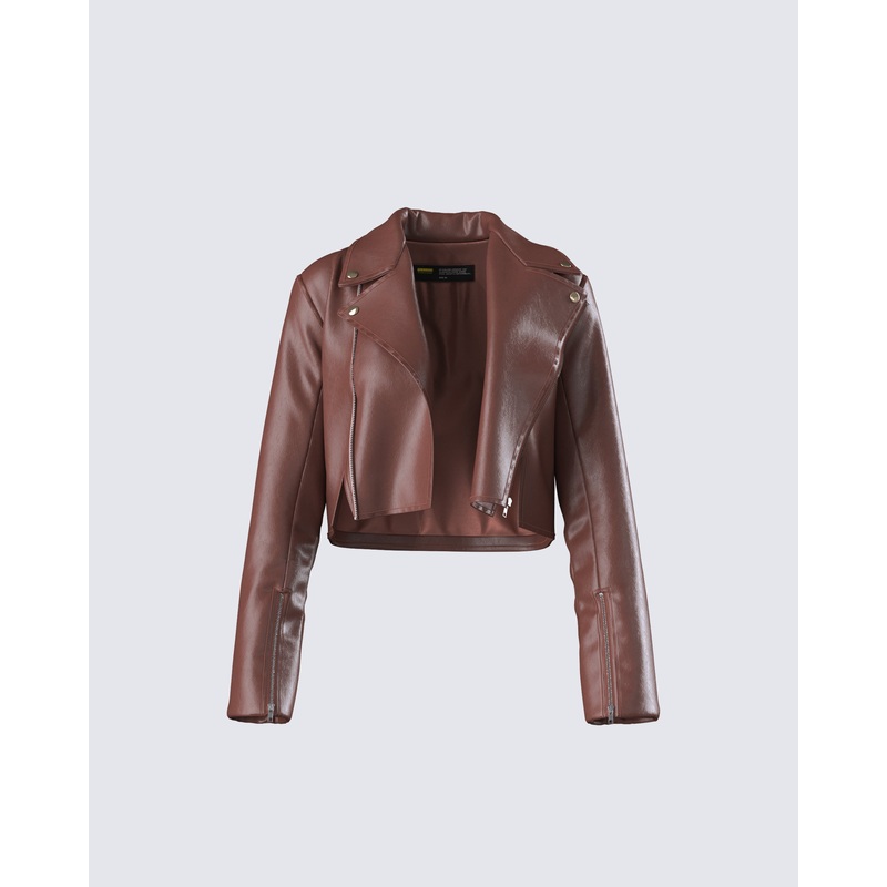 Donny Brown Vegan Leather Jacket