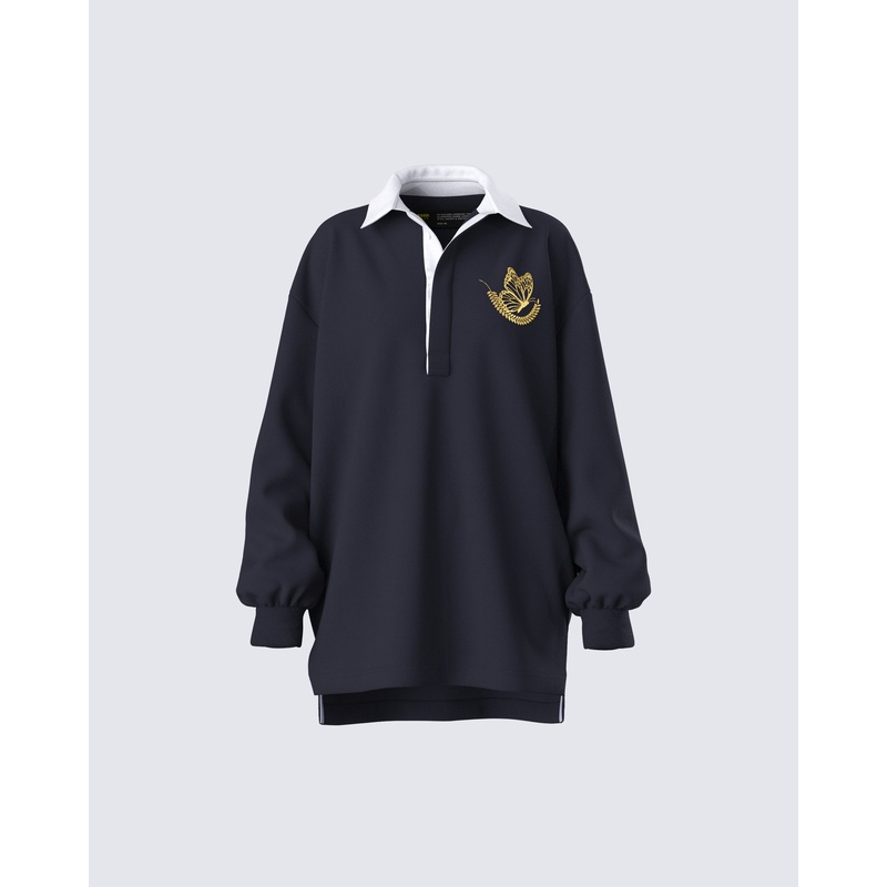 Iden Black Rugby Polo Dress