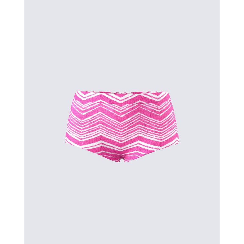 Irie Pink Zig Zag Knit Booty Short