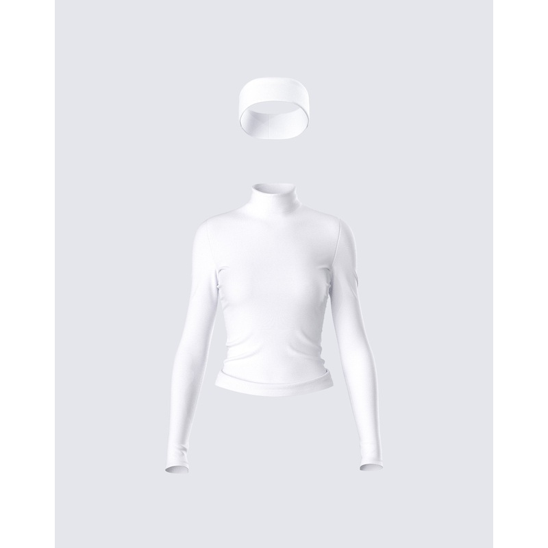 Kemi White Jersey Top And Headband