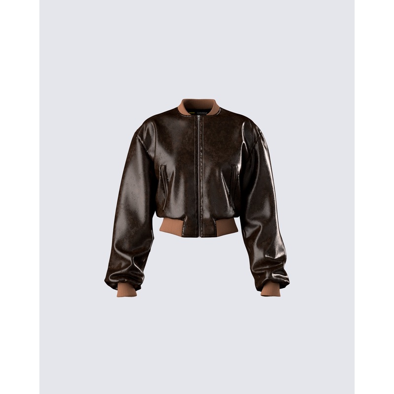 Leigh Brown Washed Leather Jacket