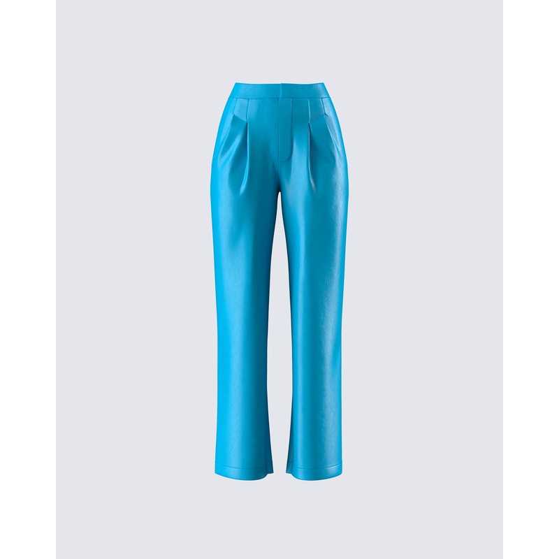 Maz Turquoise Vegan Leather Pant