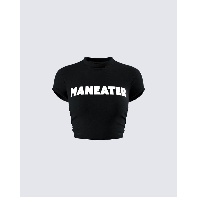 Monte Black Jersey Graphic Top