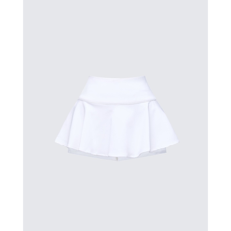 Pippa White Ruffle Tiered Skort