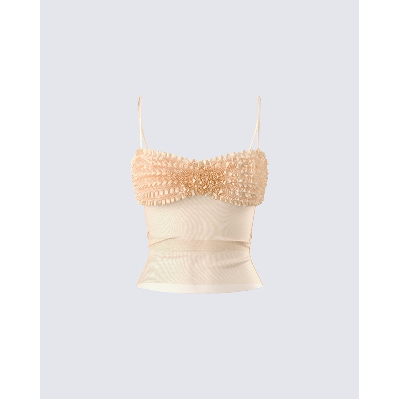 Ryla Ivory Ruffle Cami Top