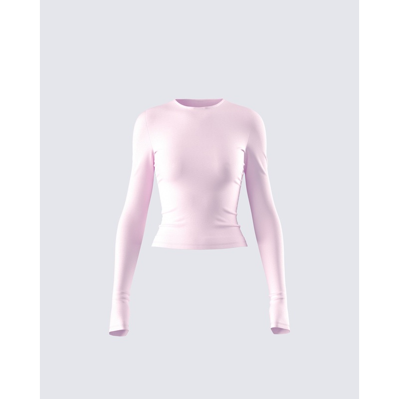 Vivi Pink Jersey Long Sleeve Top