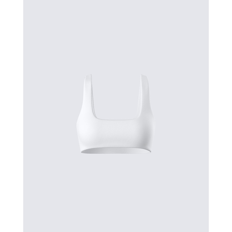 Agnetha White Jersey Bra Top