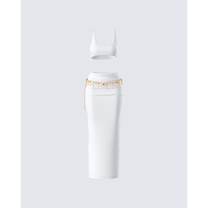 Agnetha White Maxi Set