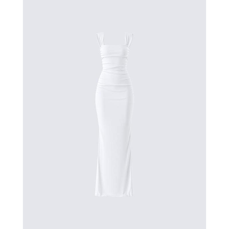 Alexandra White Jersey Maxi Dress
