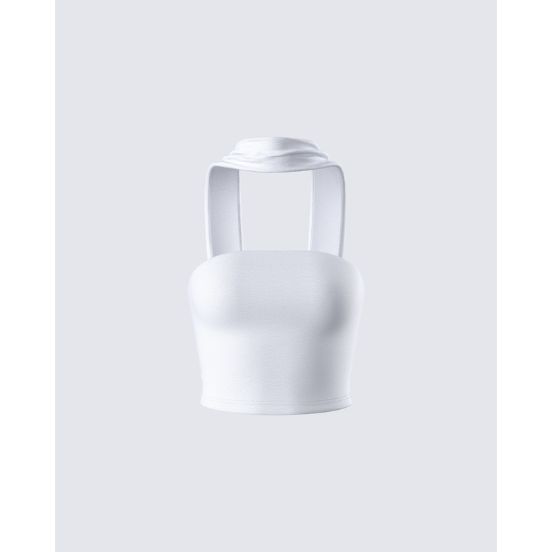 Alondra White Tube Halter Top