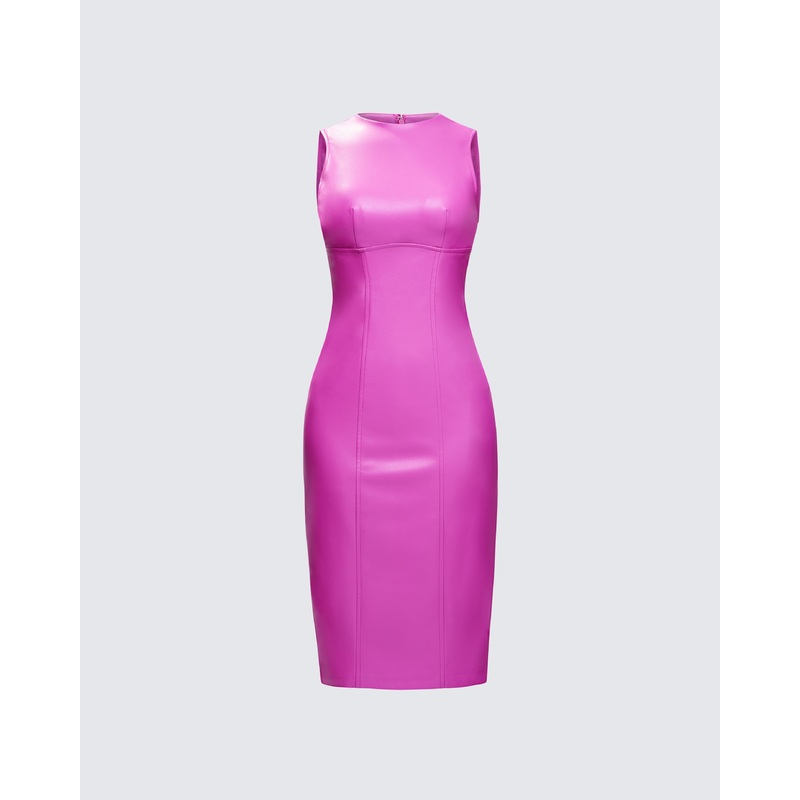 Caisyn Magenta Midi Dress