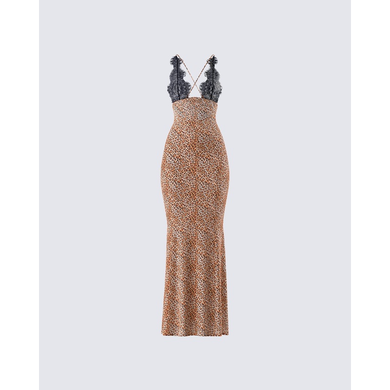 Evodie Leopard Print Maxi Dress