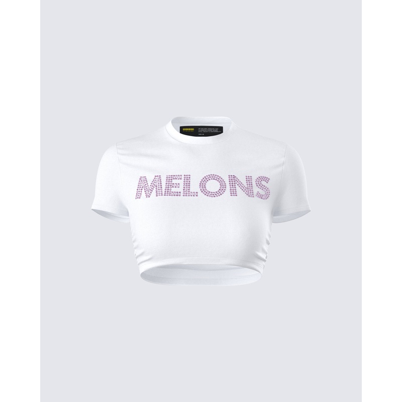 Gaia White Rhinestone Top