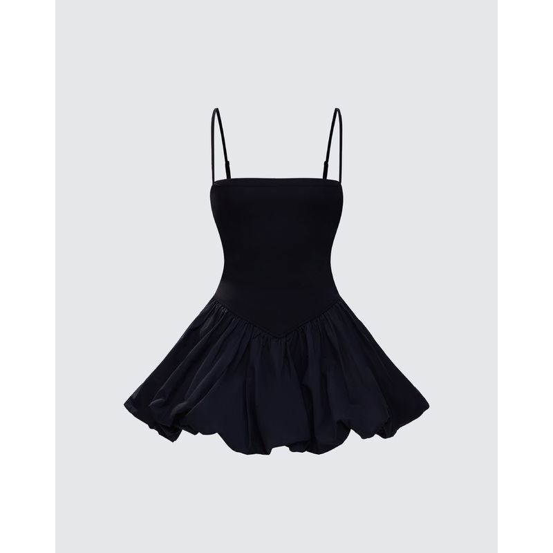 Hadley Black Bubble Mini Dress