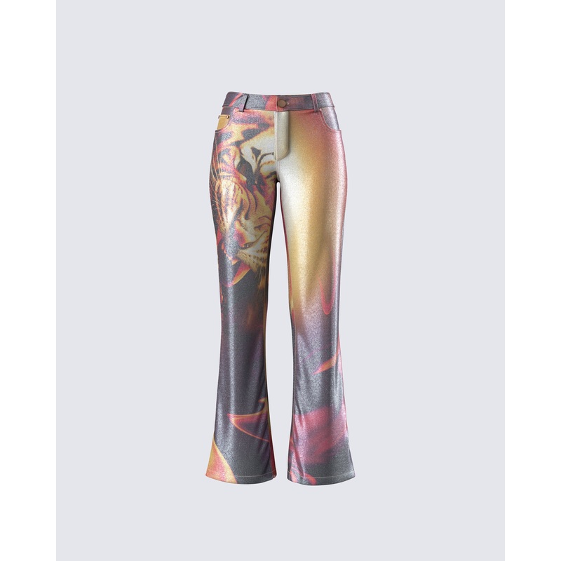 Janet Multi Tiger Shimmer Pant