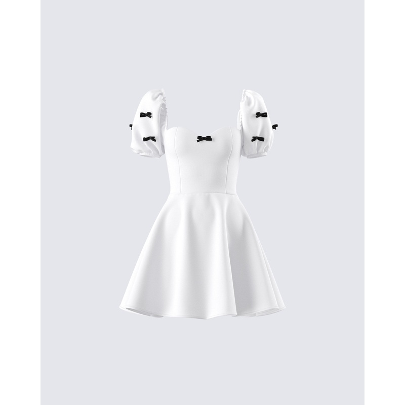 Jayla White Skater Mini Dress