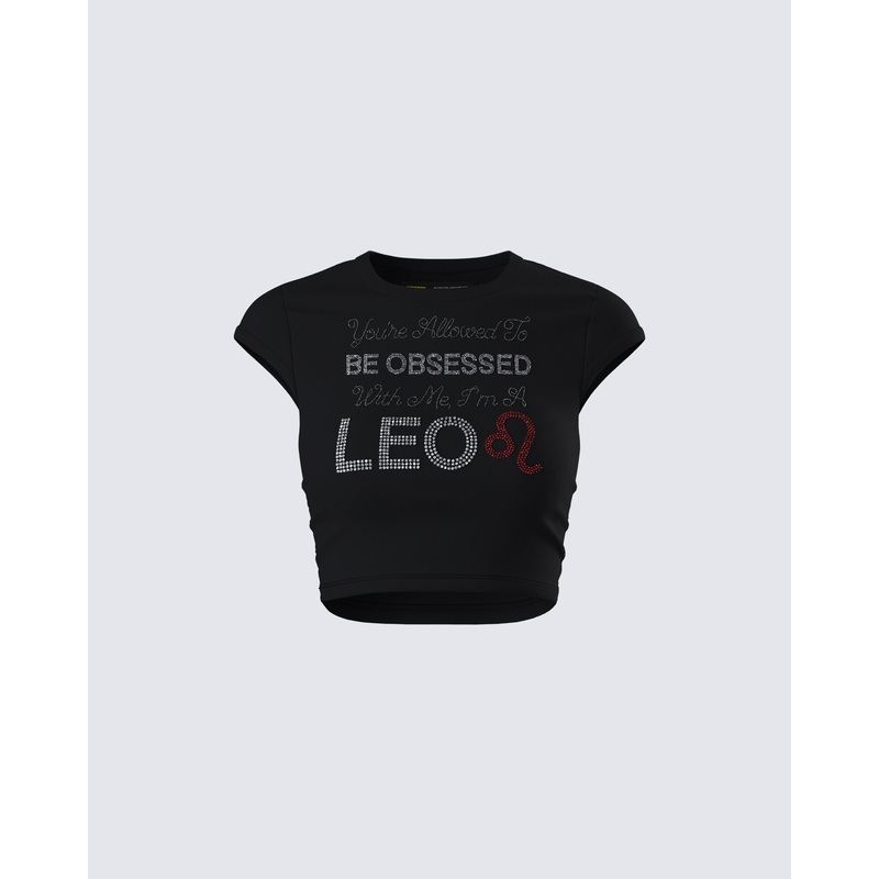 Kori Black Leo Graphic Top