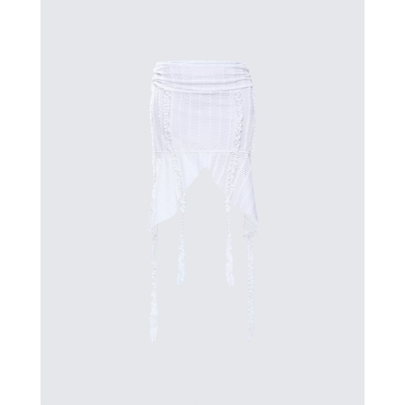 Landry White Ruffle Skirt