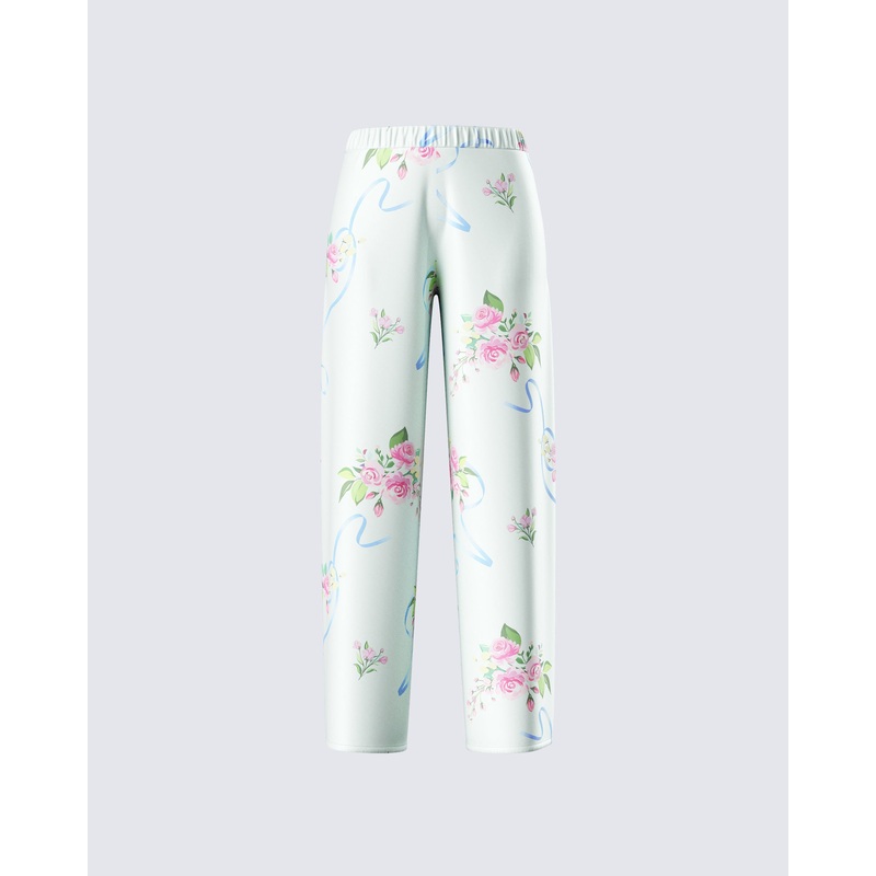 Luz Floral Print Wide Leg Pant