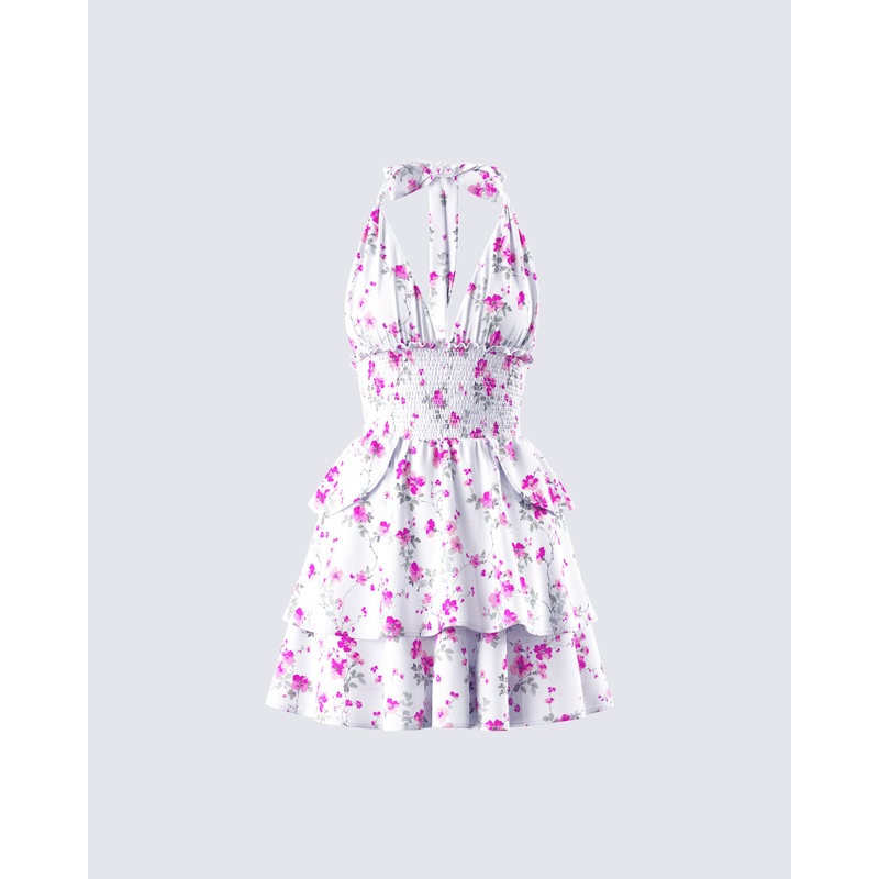 Mahin Floral Print Mini Dress